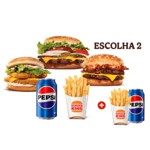 King Em Dobro + 2 Batata + 2 Bebida