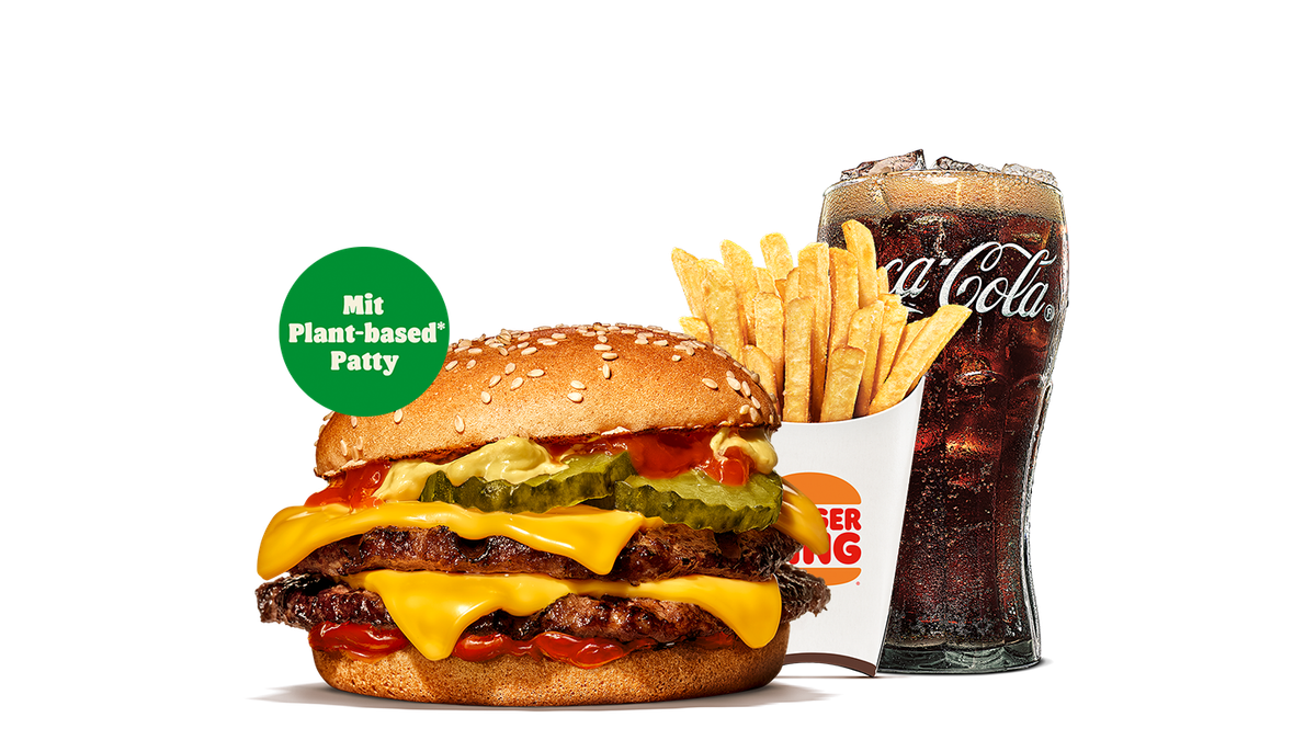Plant-Based Double Cheeseburger King Menü