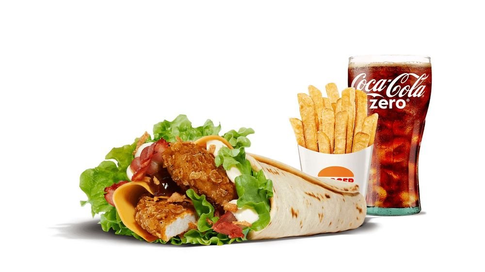 Chicken Bacon and BBQ Wrap Meal