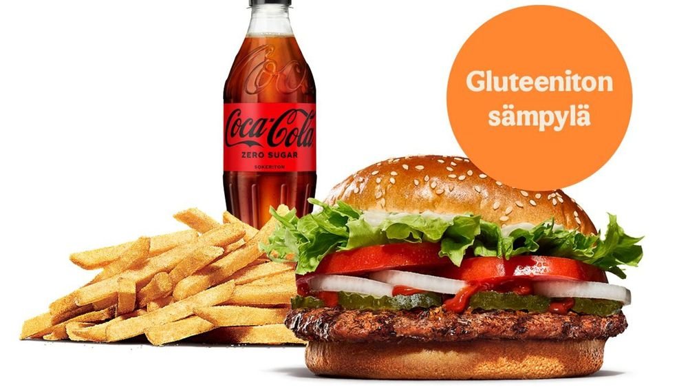 WHOPPER gluteenittomalla sämpylällä -iso ateria