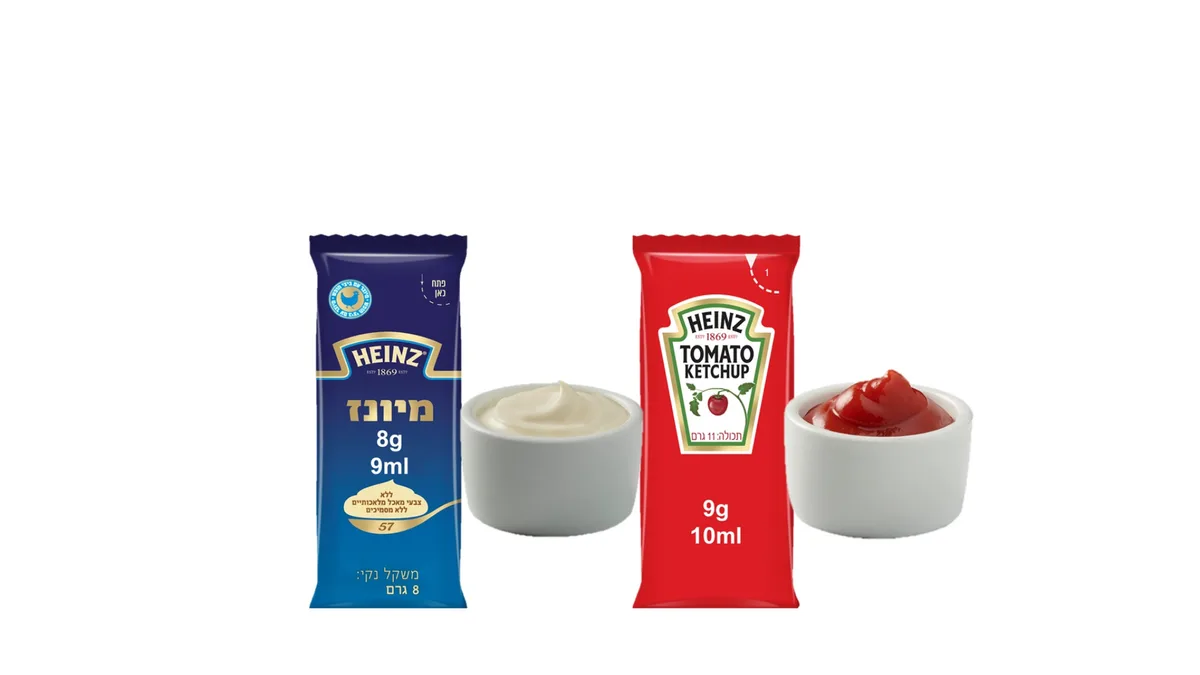 ‫3 מיונז + 3 קטשופ