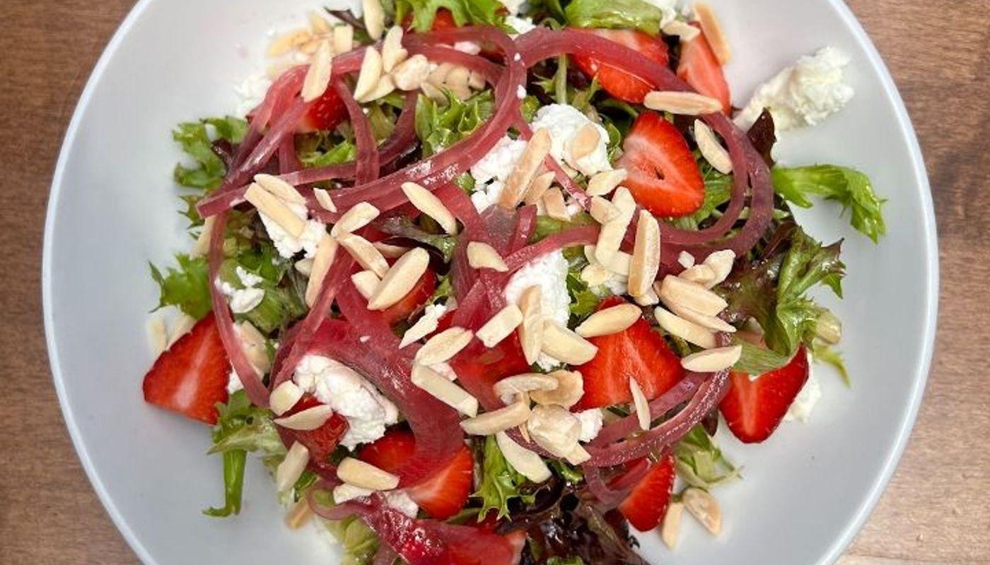 Blackened Chicken Strawberry and Goat Cheese Salad