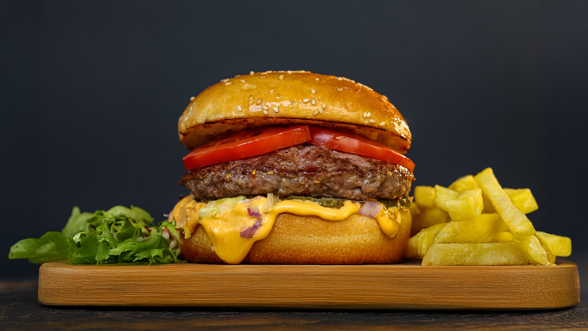 Burger light + pomfrit