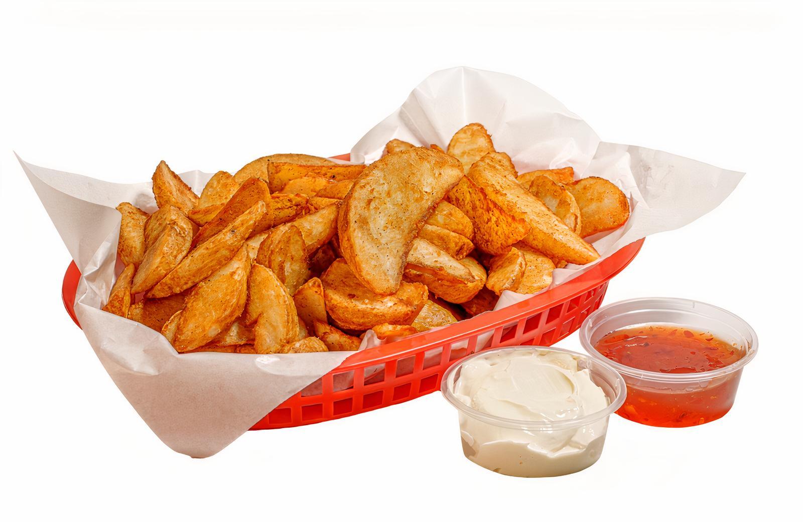 Wedges, Sour Cream and Sweet Chilli Sauce