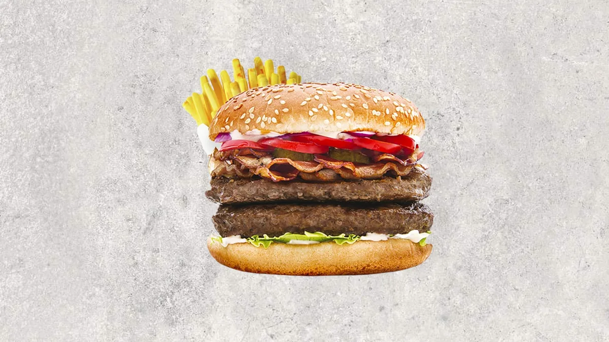 Menu Double Bacon burger