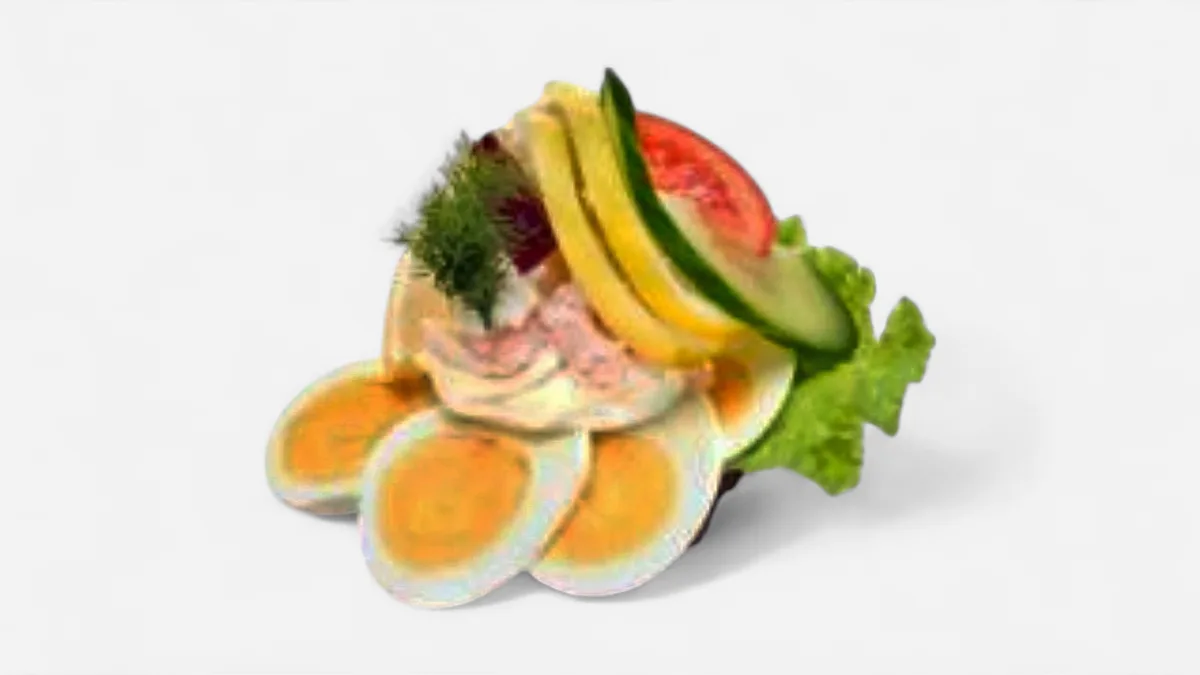 Æg og rejer med mayonnaise og citron