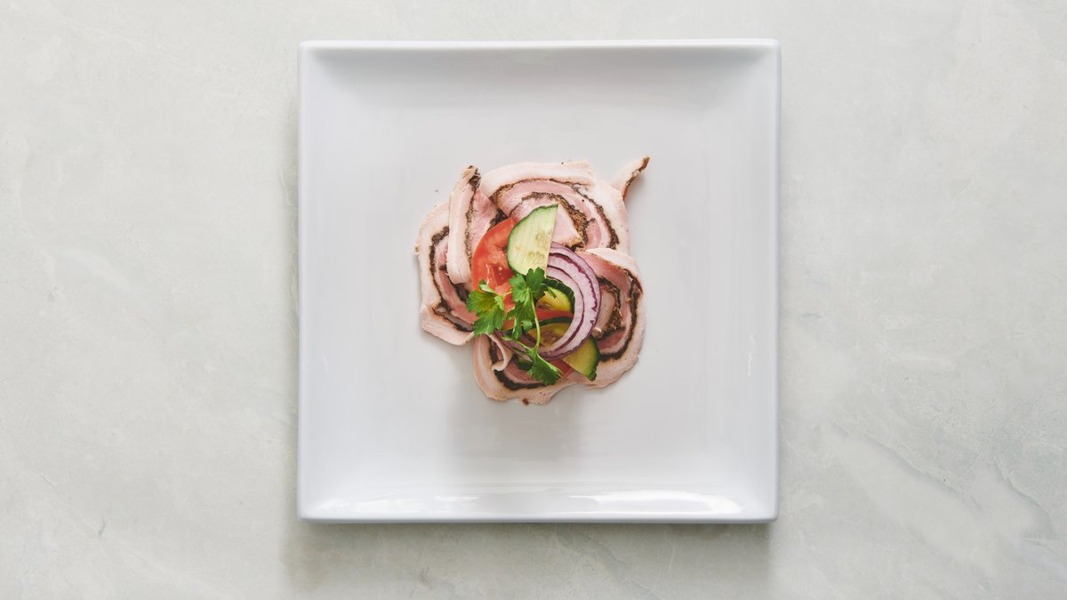 Smørrebrød med rullepølse