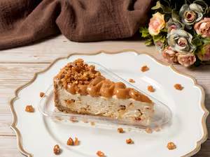Fatia Cheesecake, Caramelo e Crocante Amendoim