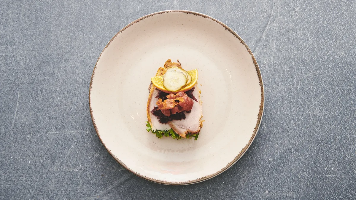 Smørrebrød flæskesteg