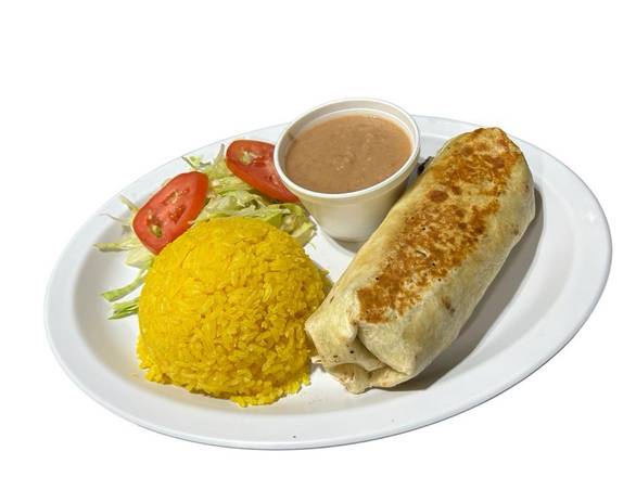 Beef, Beans, cheese Burrito Dinner