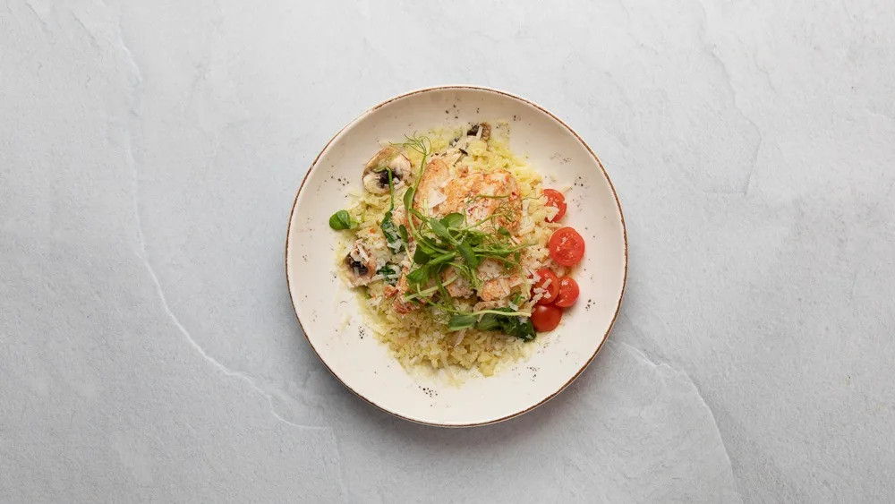 Kyckling och champinjoner (risotto)