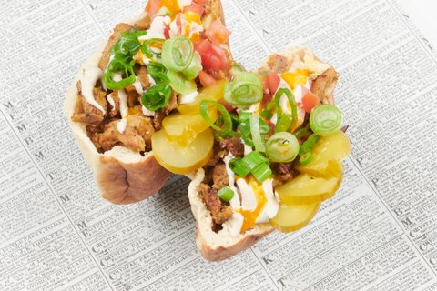 Chicken Shawarma Pita Sandwiches for 4
