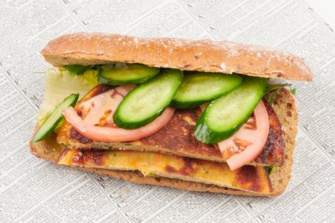 Individual Vegan Omelet Sandwich