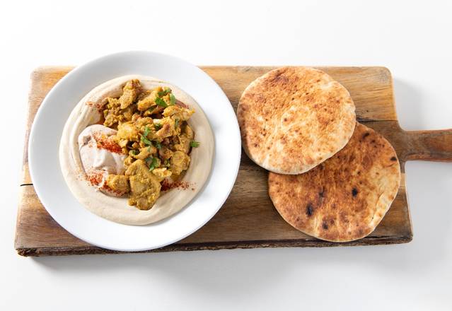 chicken shawarma hummus bowl*