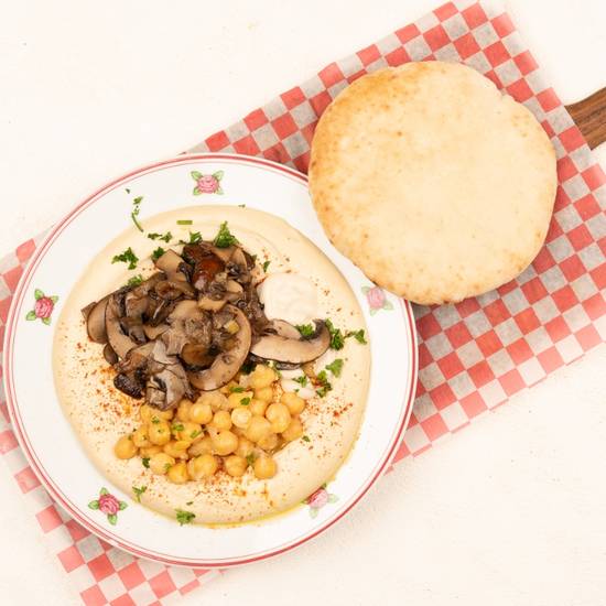 mushroom hummus bowl (v)