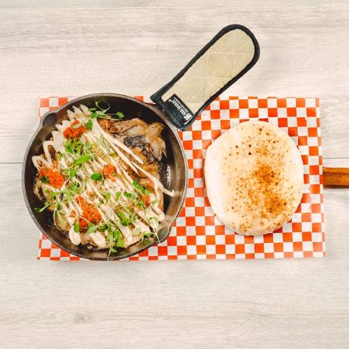 smoked eggplant and tahini (v)
