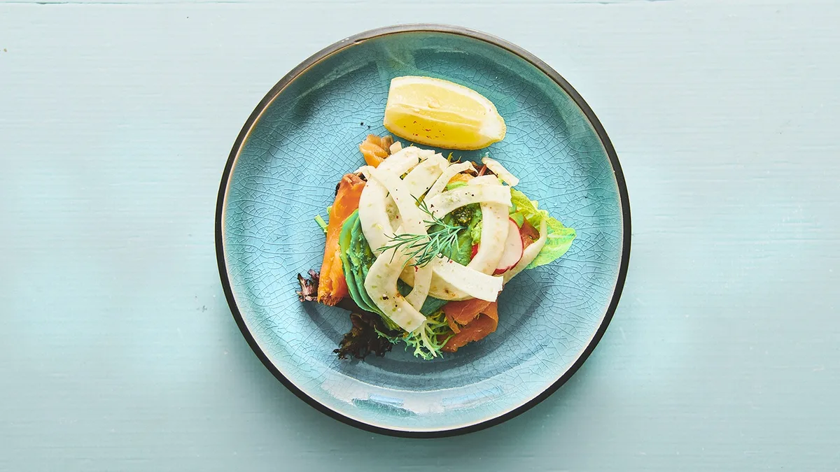 Smørrebrød ferskrøget laks and avocado