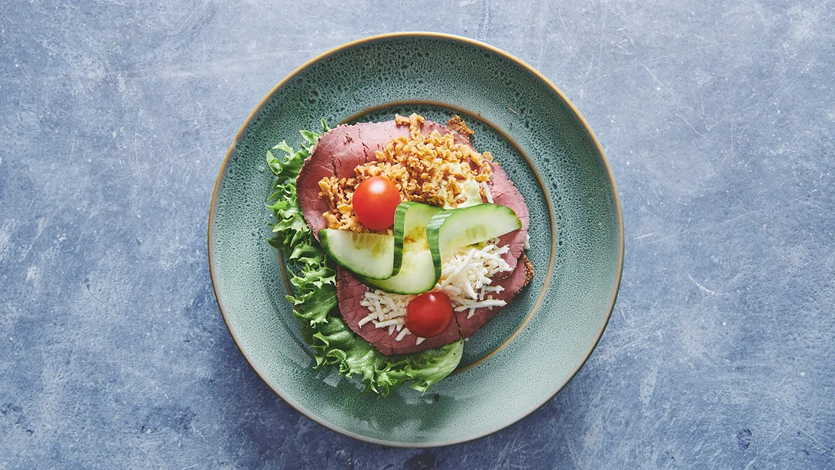 Smørrebrød roastbeef med peberrod