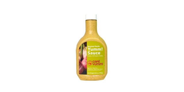 Bottle of Roasted Garlic Yumm! Sauce