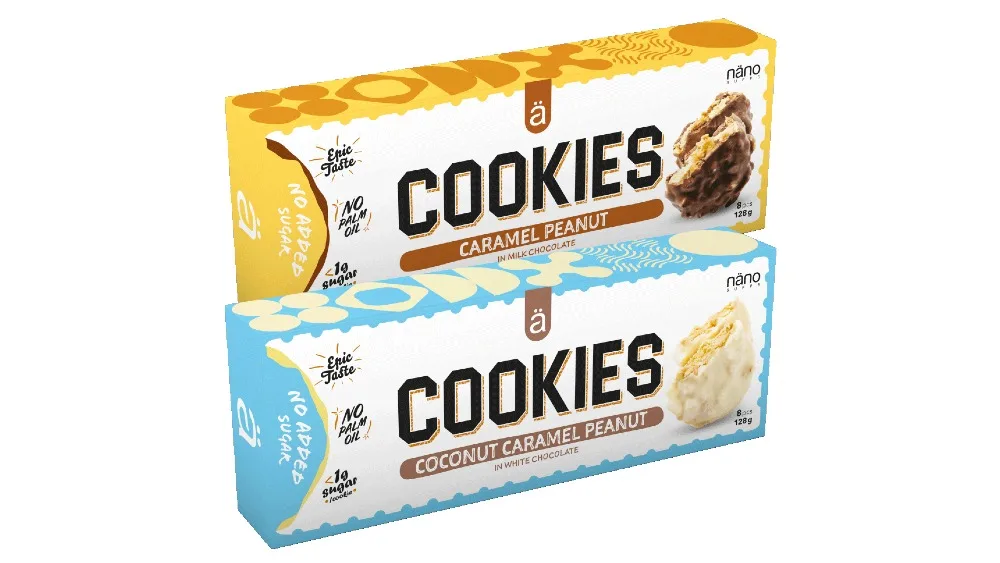Nano Supps Cookies less than 1g sugar 128g (8x16g) Coconut-Caramel-Peanut