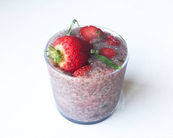 Strawberry Lemon Basil Chia Pudding
