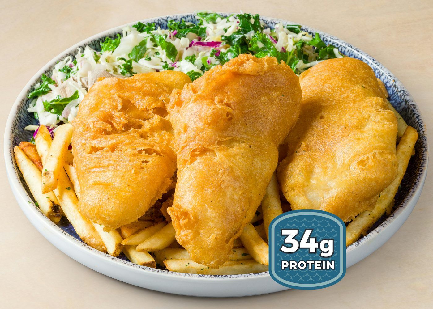 3 PIECE BATTERED FISH and CHIPS