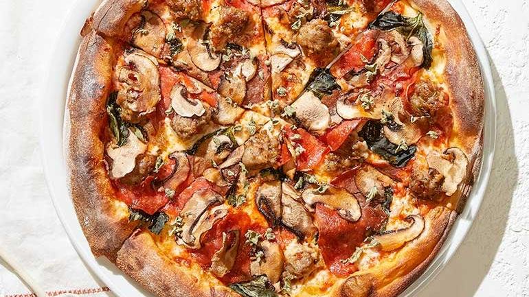 MUSHROOM PEPPERONI SAUSAGE PIZZA