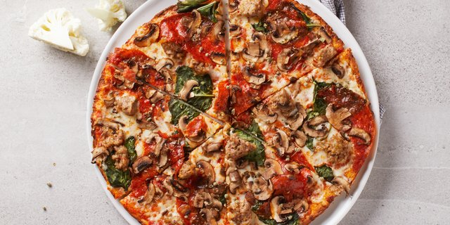 Gluten-Free Mushroom Pepperoni Sausage Pizza