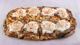 Creveti, crema de trufe si zucchine