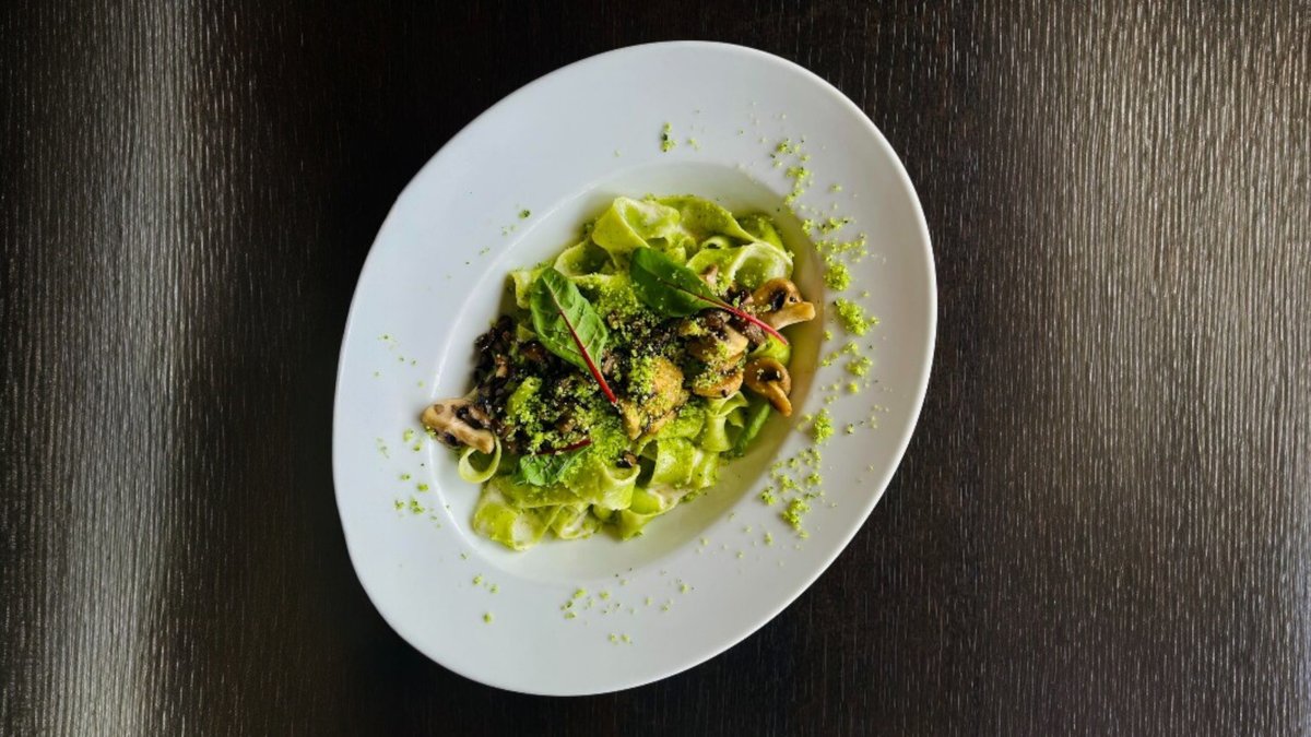 Erdei gombás zöld pappardelle