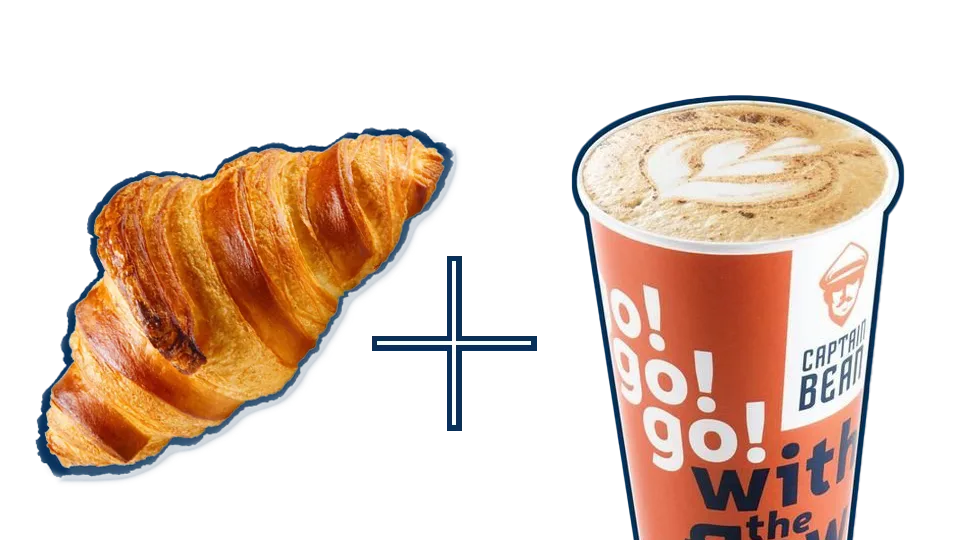 Latte + Croissant cu unt