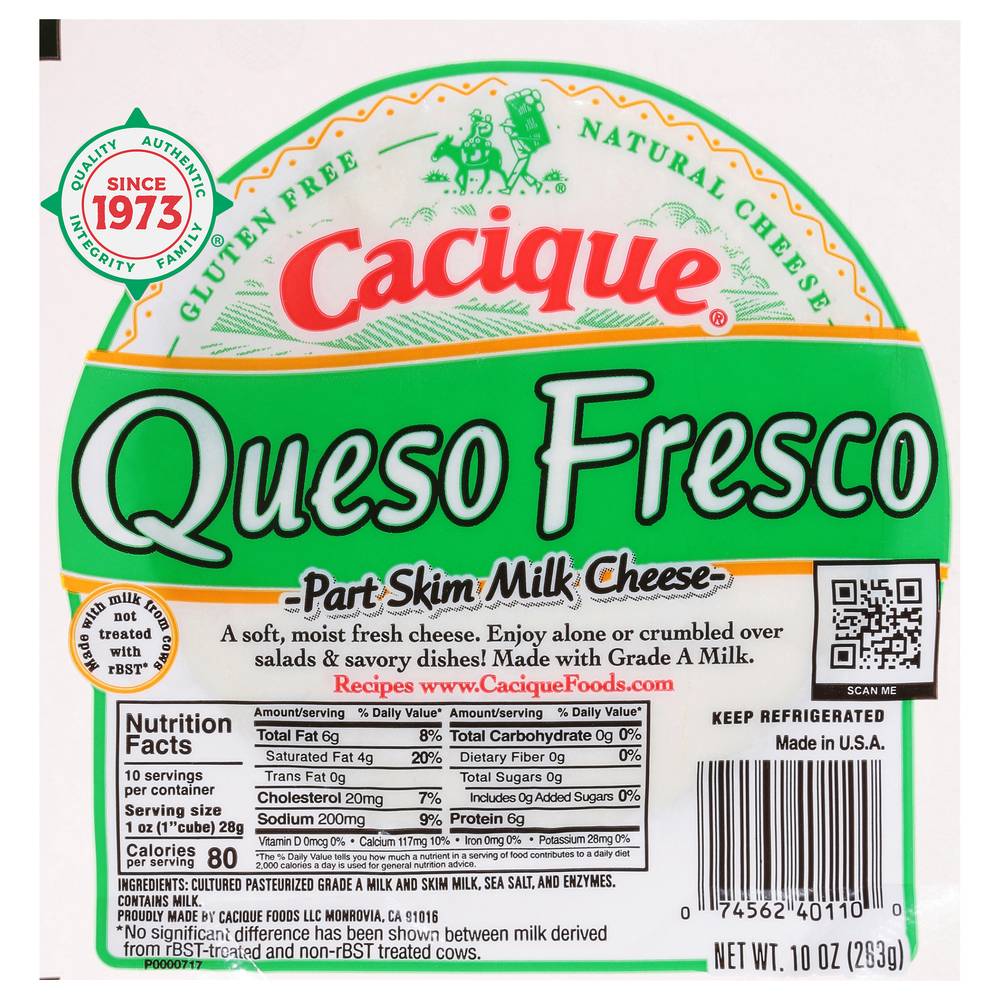 Cacique Queso Fresco Part Skim Milk Cheese (10 oz)