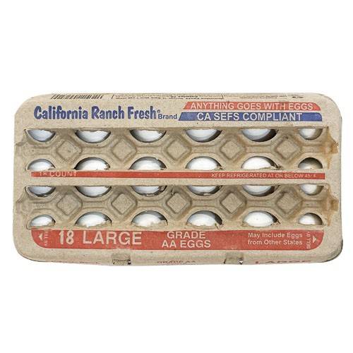 California Ranch Fresh Grade Aa Eggs, L (70.6 oz, 18 ct)