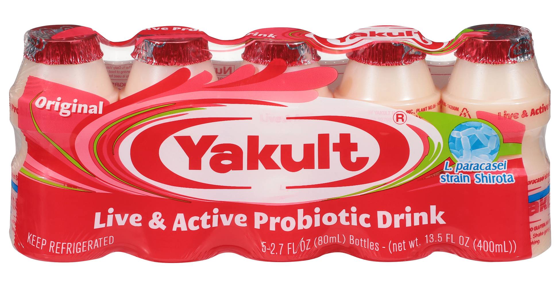 Yakult Original Live and Active Probiotic Yogurt Drink (5 x 2.7 fl oz)