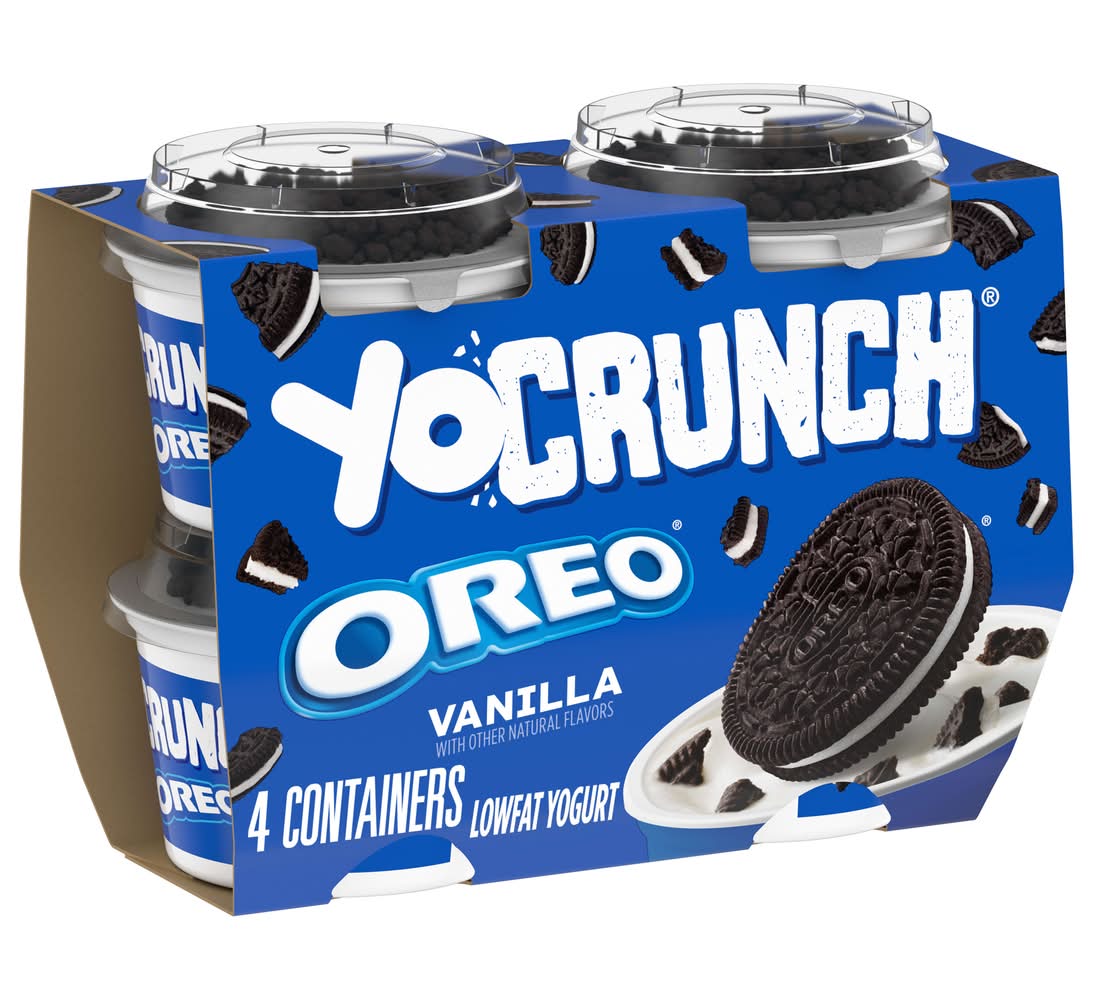 YoCrunch Lowfat Yogurt With Oreo Cookie Pieces, Vanilla (4 x 4 oz)