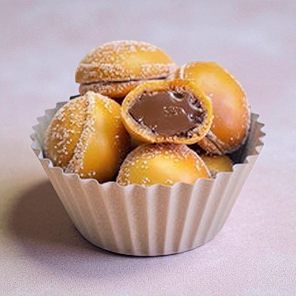 Chocoxinha Polvilhada com Açúcar e Recheada