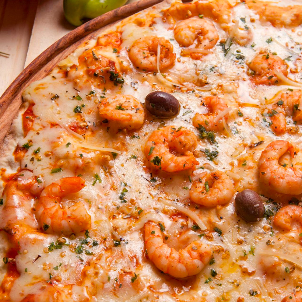Pizza Camarão com Alho