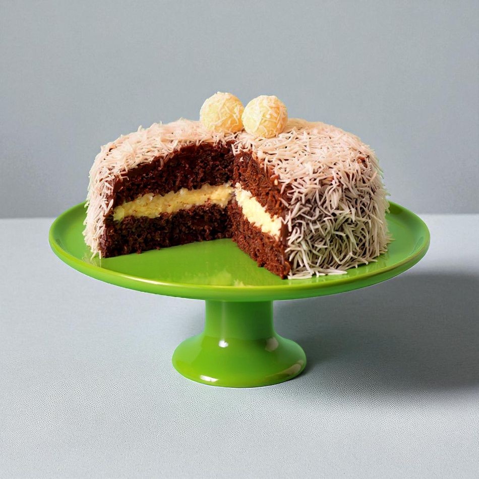Bolo Ganache de Chocolate com Beijinho