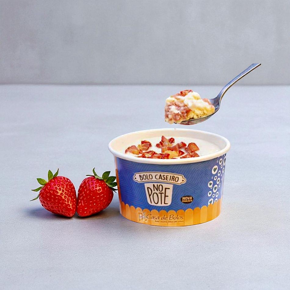 Bolo No Pote Morango com Creme