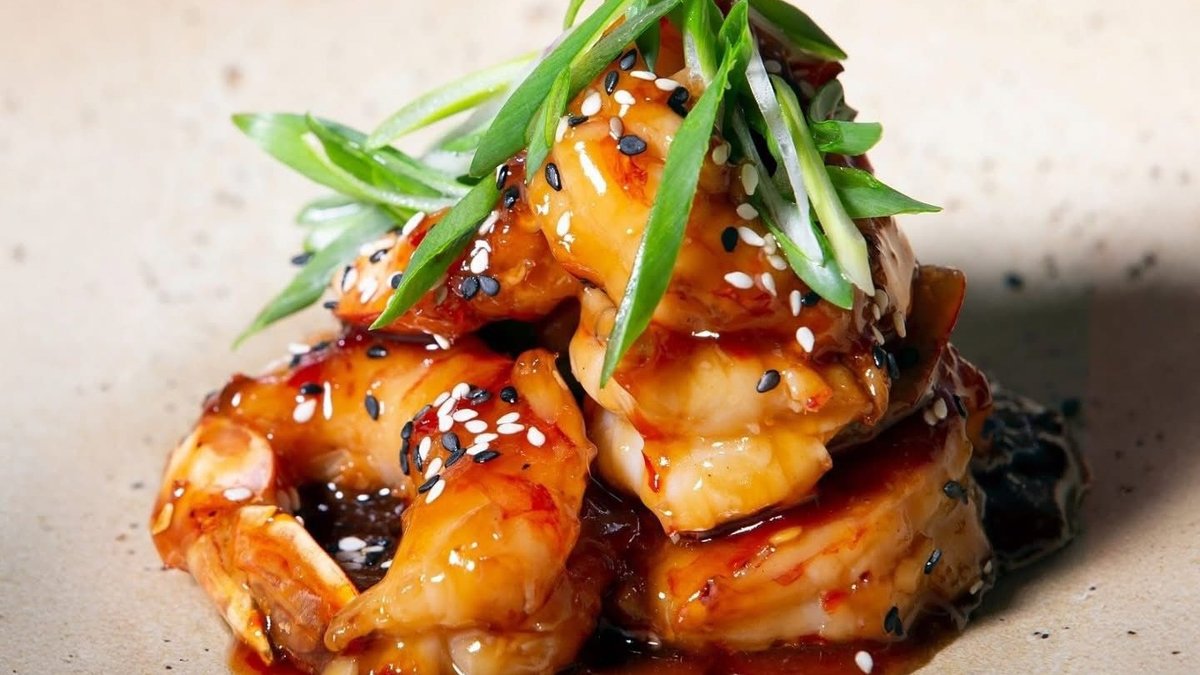 Asian Shrimps With Ginger And Black Sesame