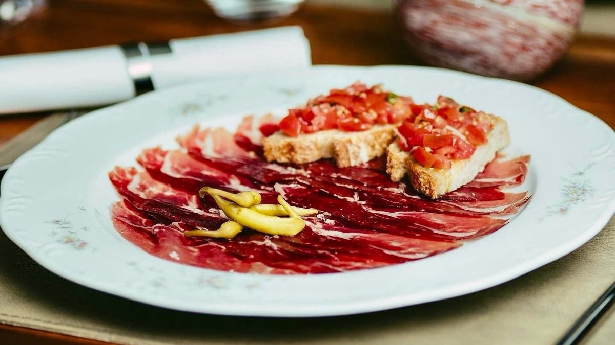 Jamon Iberico De Pata Negra And Tomato Bruschetta