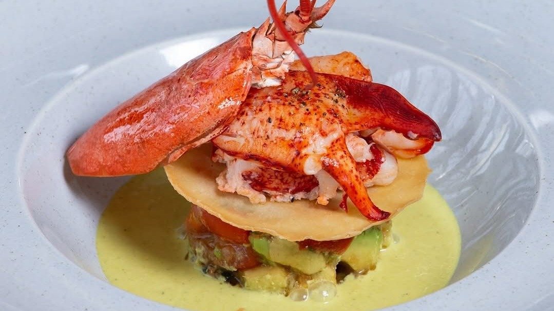 Lobster Salad With Cherry Tomatoes, Avocado And Parmesan Biscuit
