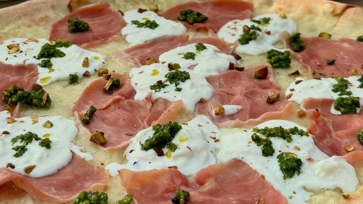 With Prosciutto Cotto, Stracciatella Di Bufala And Pistachio