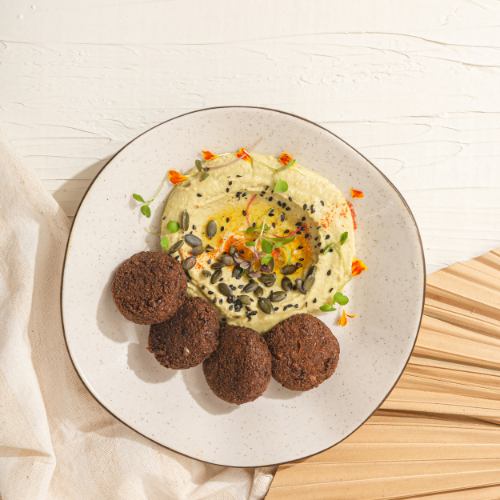 Faláfel e Hummus de Ervilha