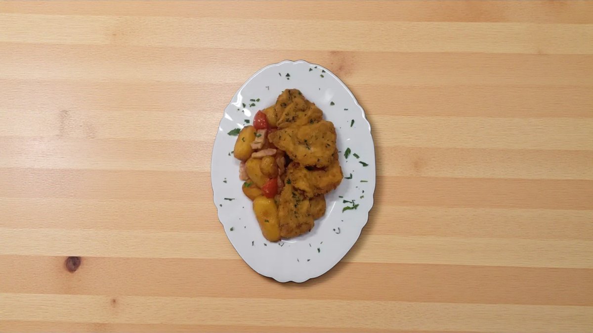 Piept de pui în crustă de ierburi aromatice