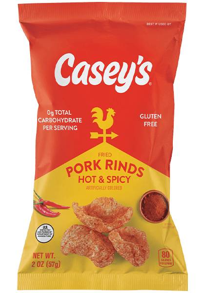 Casey's Hot and Spicy Pork Rinds 2oz