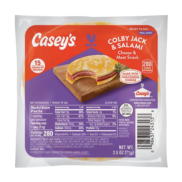 Casey's Salami and Colby Jack Protein 2.5oz