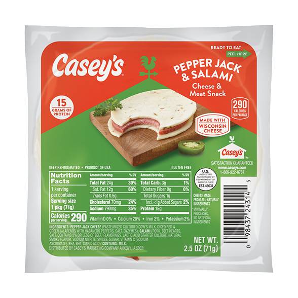 Casey's Salami and Pepper Jack Protein 2.5oz