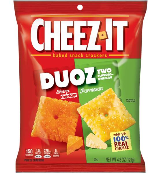 Cheez-It Duoz Sharp Cheddar and Parmesan Baked Snack Crackers 4.3oz