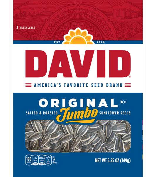 DAVID Roasted and Salted Jumbo Sunflower Seeds 5.25oz